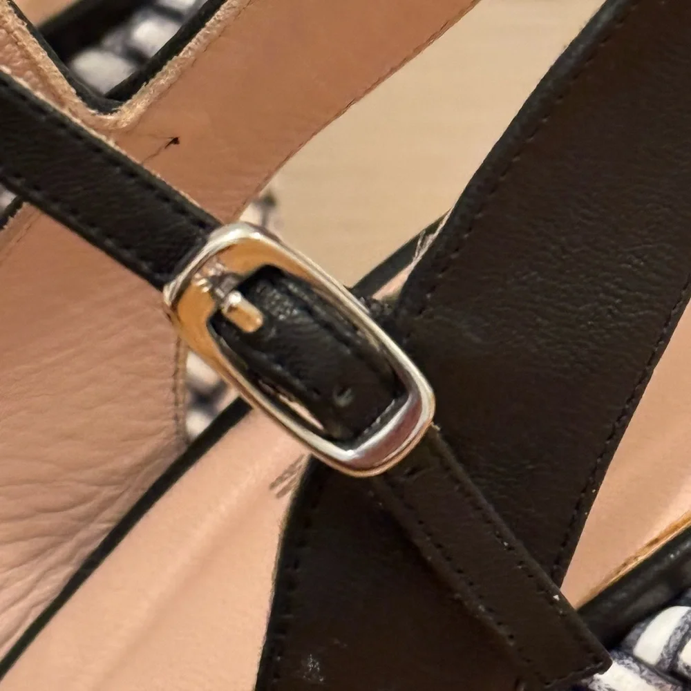 STUART WEITZMAN Black Holiday Pipe Open Toe Platform Wedge Size 7.5 7 1/2‎ Shoes